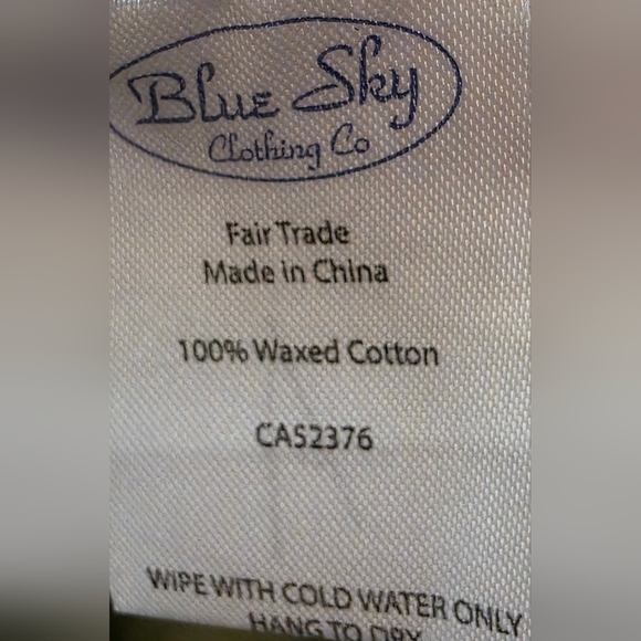 Blue Sky Waxed Cotton Forest Green Coat. Button Down, Belted, Small, - Picture 9 of 14